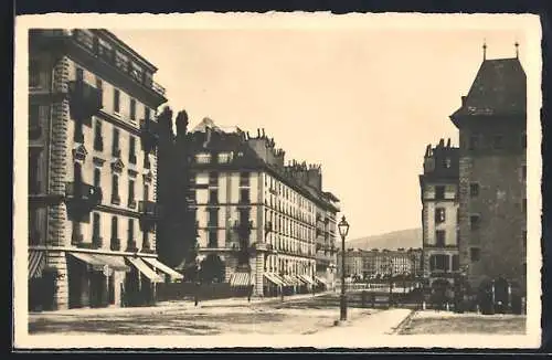 AK Genève, Rue du Mt.-Blanc, Strassenpartie