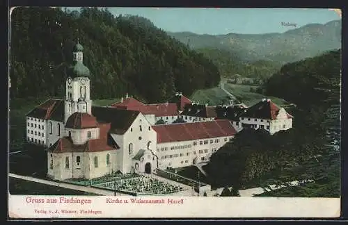 AK Fischingen, Kirche und Waisenanstalt Mazell