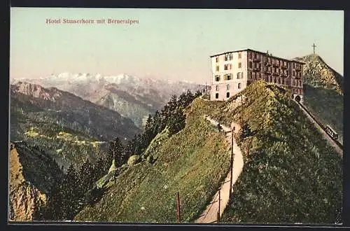 AK Stanserhorn, Hotel Stanserhorn mit Berneralpen