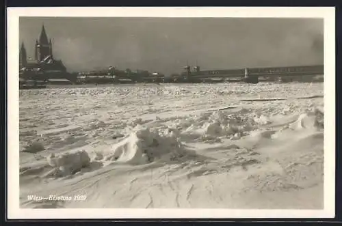 AK Wien, Eisstoss an der Reichsbrücke 1929