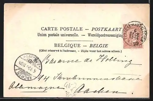 AK Liège, Place St. Lambert, Pferdebahn