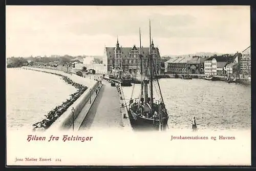 AK Helsingor, Jernbanestationen og Havnen, Bahnhof