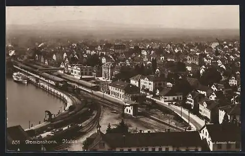 AK Romanshorn, Bahnhof am Hafen