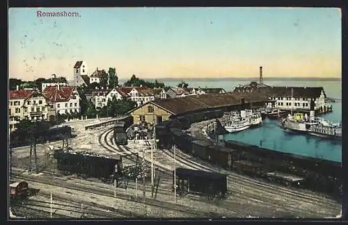 AK Romanshorn, Güterbahnhof am Hafen