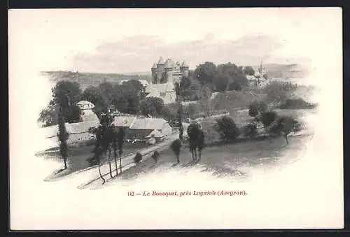 AK Le Bousquet /Aveyron, Panorama mit Burg