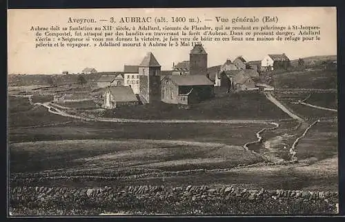 AK Aubrac /Aveyron, Vue générale Est