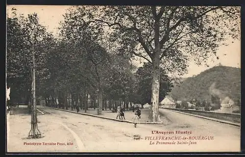 AK Villefranche-de-Rouergue, l`Aveyron illustré, La Promenade St-Jean