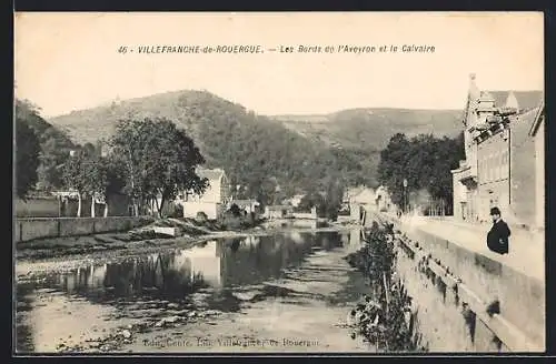 AK Villefranche-de-Rouergue, Les Bords de l`Aveyron et le Calvaire