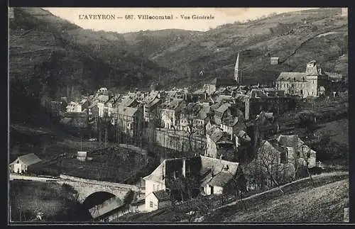 AK Villecomtal /Aveyron, Vue Générale