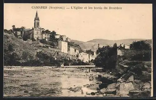 AK Camares /Aveyron, L`Eglise et les bords du Dourdou