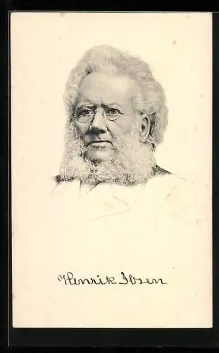 AK Porträt von Henrik Ibsen (1828-1906)