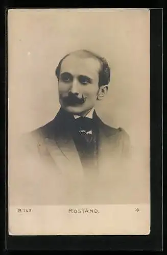 AK Portrait Edmond Eugène Alexis Rostand, französischer Theaterschriftsteller