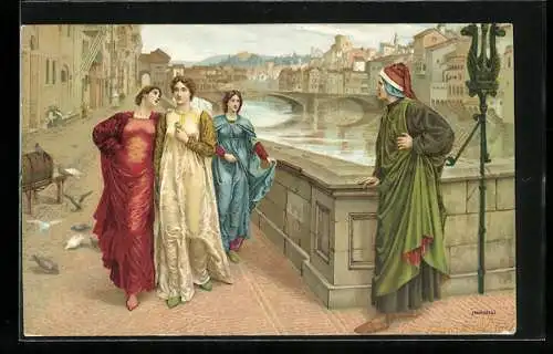 AK Incontro di Dante con Beatrice, Alighieri Dante