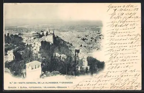 AK Granada, Vista general de la Alhambra