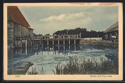 AK Lida, Brücke und Fluss Lida