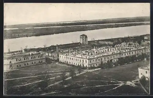 AK Belgrad, Die zerschossenen Kasernen von Kalimegdan mit dem Nebosjeturm