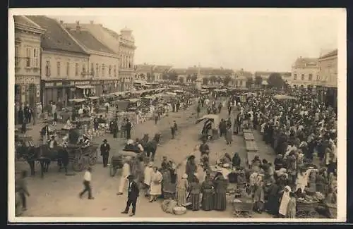 AK Vrsac, Markt auf dem König Peter-Platz