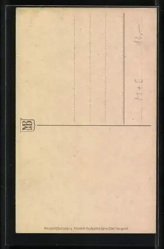 Künstler-AK Meissner & Buch (M&B) Nr.2347: Blühender Baum, Deutscher Gruss