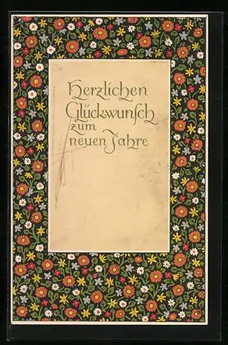 Künstler-AK Meissner & Buch (M&B) Nr. 1955: Neujahrsgruss mit Blumen