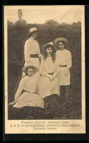 AK Princesse Charlotte, Princesse Hilda, Grand-Duchesse héréditaire Marie-Adelaide, Princesse Antonia