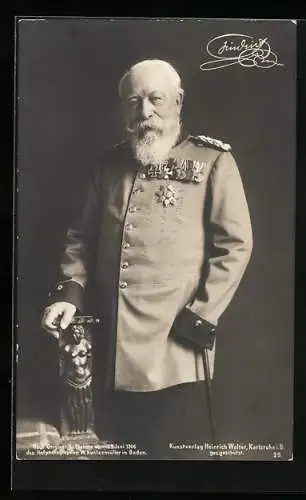 AK Grossherzog Friedrich von Baden in Uniform mit Eisernem Kreuz