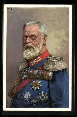 AK Porträt König Ludwig III. von Bayern in Uniform mit Orden