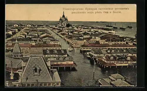 AK Nijni-Novgorod, Die Stadt bei Hochwasser