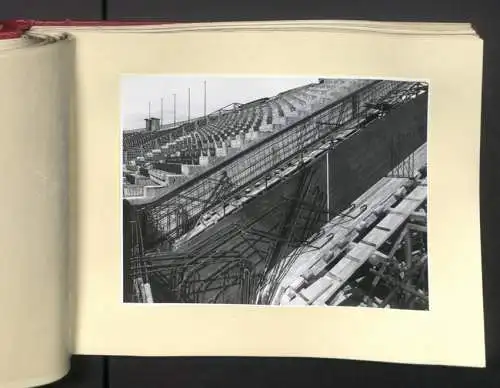 Fotoalbum mit 73 Fotografien, Ansicht Wien, Ernst-Happel-Stadion /Praterstadion, Ausbau 1956-1959, Baumeister