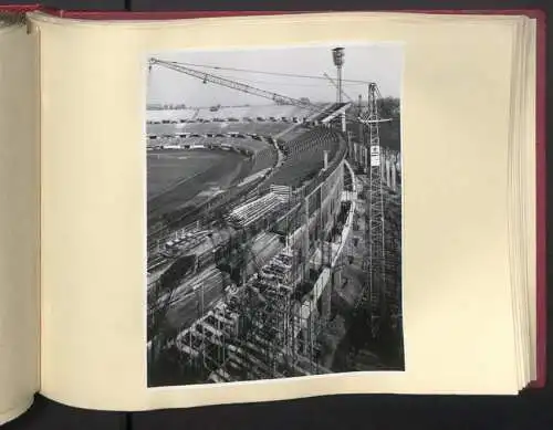 Fotoalbum mit 73 Fotografien, Ansicht Wien, Ernst-Happel-Stadion /Praterstadion, Ausbau 1956-1959, Baumeister