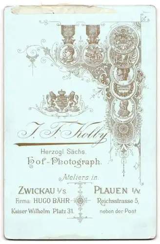 Fotografie J. F. Kolby, Plauen, Reichsstrasse 5, Elegantes Paar im Studio