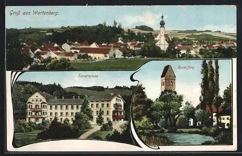 AK Wartenberg, Sanatorium, Rocklfing, Ortsansicht