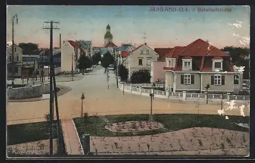 AK Ruhland, Blick in die Bahnhofstrasse