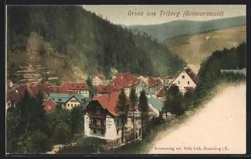 AK Triberg, der kleine Ort im Tal