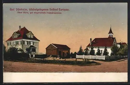 AK Bad Dürrheim, Teilansicht mit Haus Nann