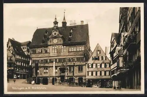 AK Tübingen, Marktplatz, Hotel