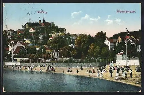 AK Hamburg-Blankenese, Blick zum Süllberg