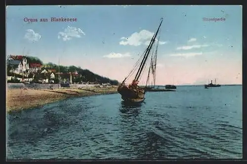 AK Hamburg-Blankenese, Strandpartie