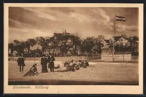 AK Hamburg-Blankenese, Blick vom Strand zum Süllberg