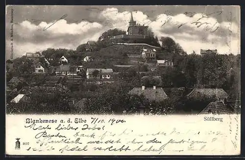 AK Hamburg-Blankenese a. d. Elbe, Teilansicht mit Süllberg