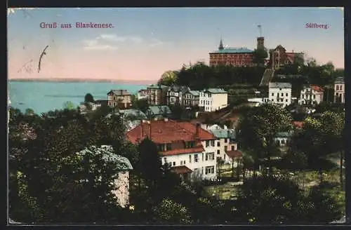 AK Hamburg-Blankenese, Teilansicht mit Süllberg