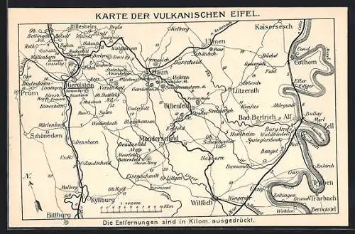 AK Gerolstein, Geografische Karte der vulkanischen Eifel