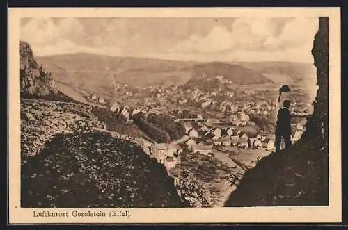 AK Gerolstein /Eifel, Mann Grüsst Stadt