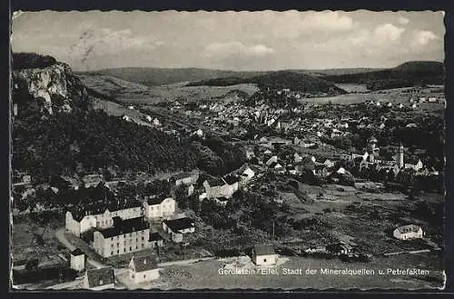 AK Gerolstein /Eifel, Stadt der Mineralquellen und Petrefakten aus der Vogelschau