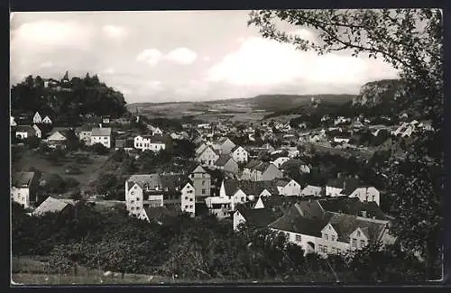 AK Gerolstein, Ortsansicht mit den Eifel-Dolomiten