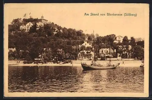 AK Hamburg, Am Strand von Blankenese (Süllberg)