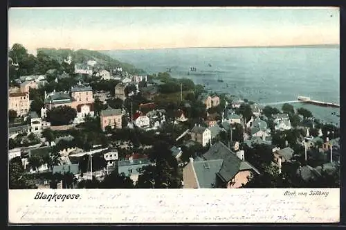 AK Hamburg-Blankenese, Blick vom Süllberg auf den Strand