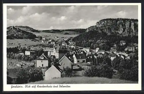 AK Gerolstein, Blick auf Krankenhaus und Dolomiten