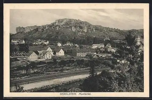 AK Gerolstein, Blick auf Munterlei mit Felsmassiv