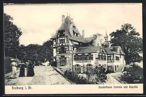 AK Freiburg i. Br., Bruderhaus Loretto mit Kapelle