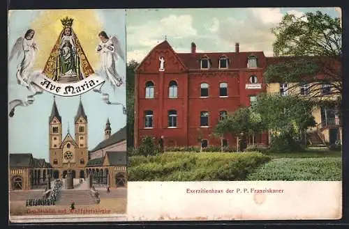 AK Werl, Gnadenbild und Wallfahrtskirche, Exerzitienhaus der P.P. Franziskaner